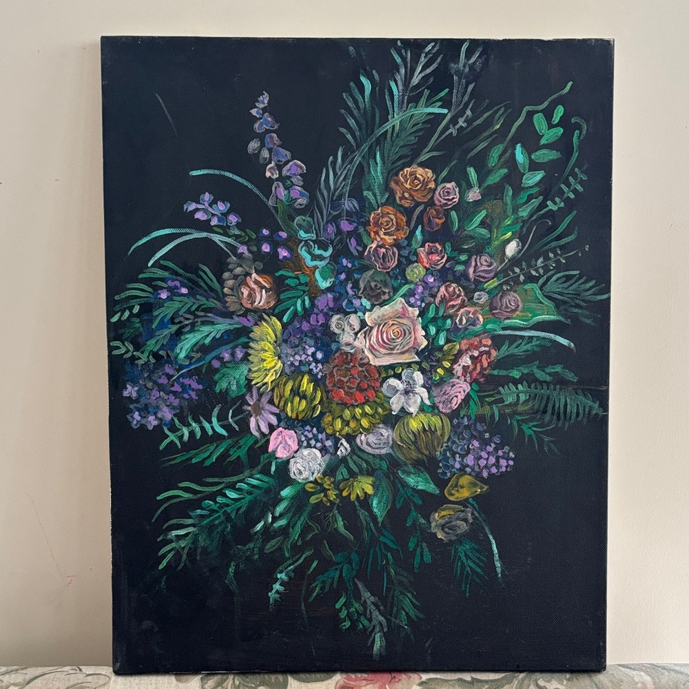 Floral Canvas Art with Vibrant Colors